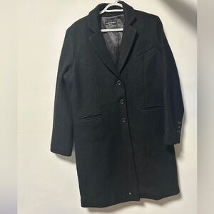 Alpaca, Wool, Mohair Black Coat